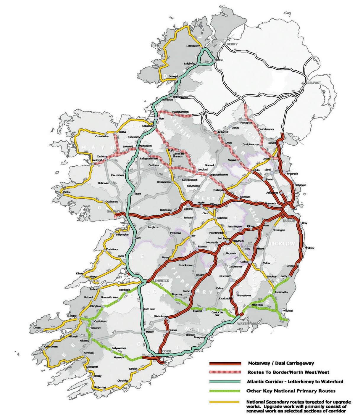 aa roete beplanner ierland kaart