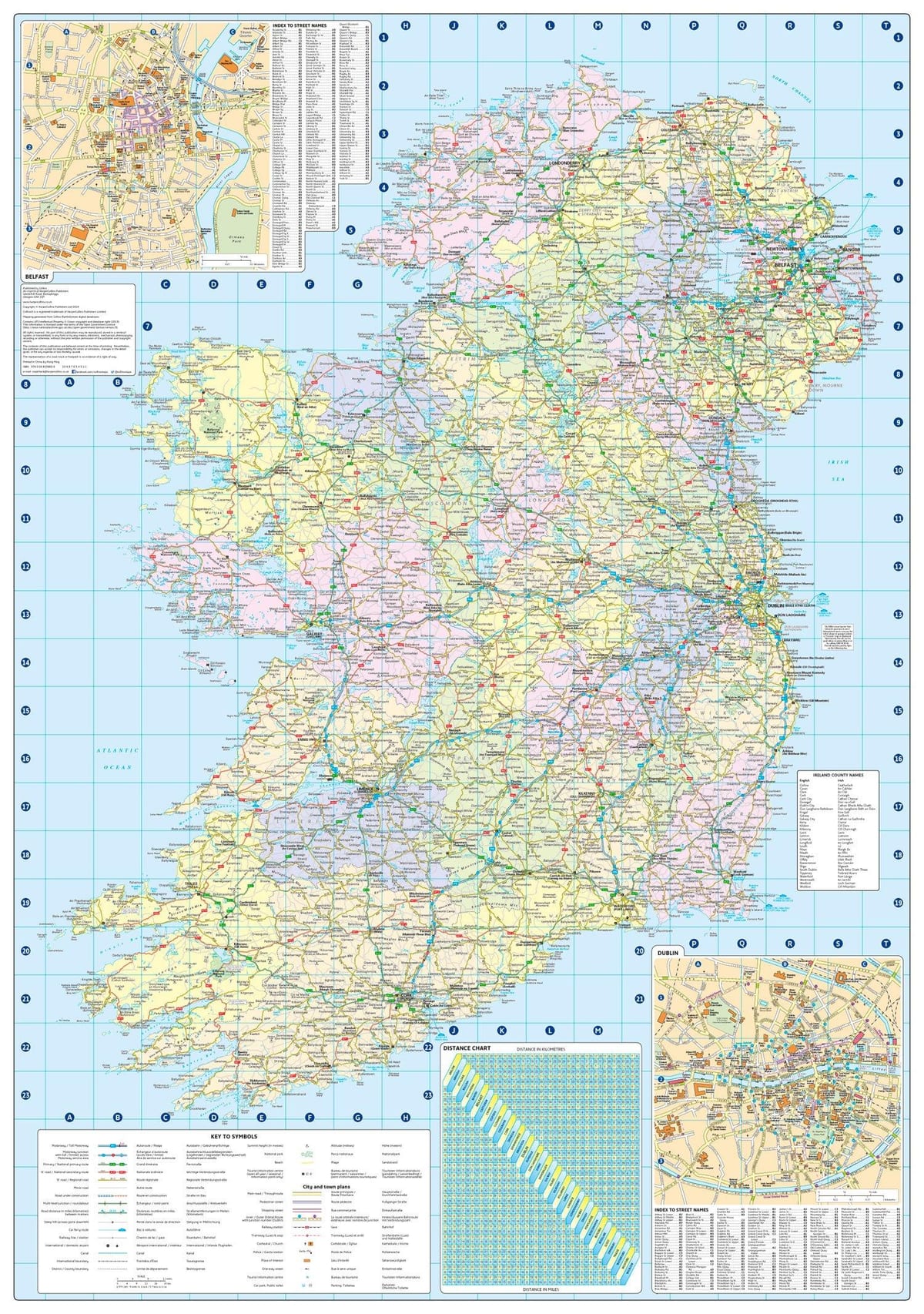 kaart van die afstand kaart ierland