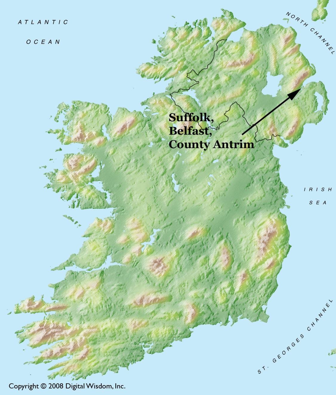 kaart van belfast in noord-ierland