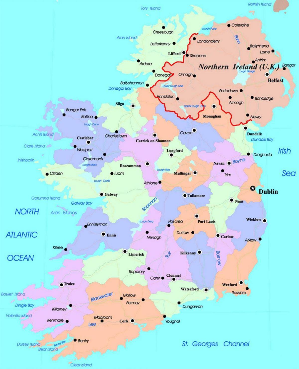 kaart van ierland