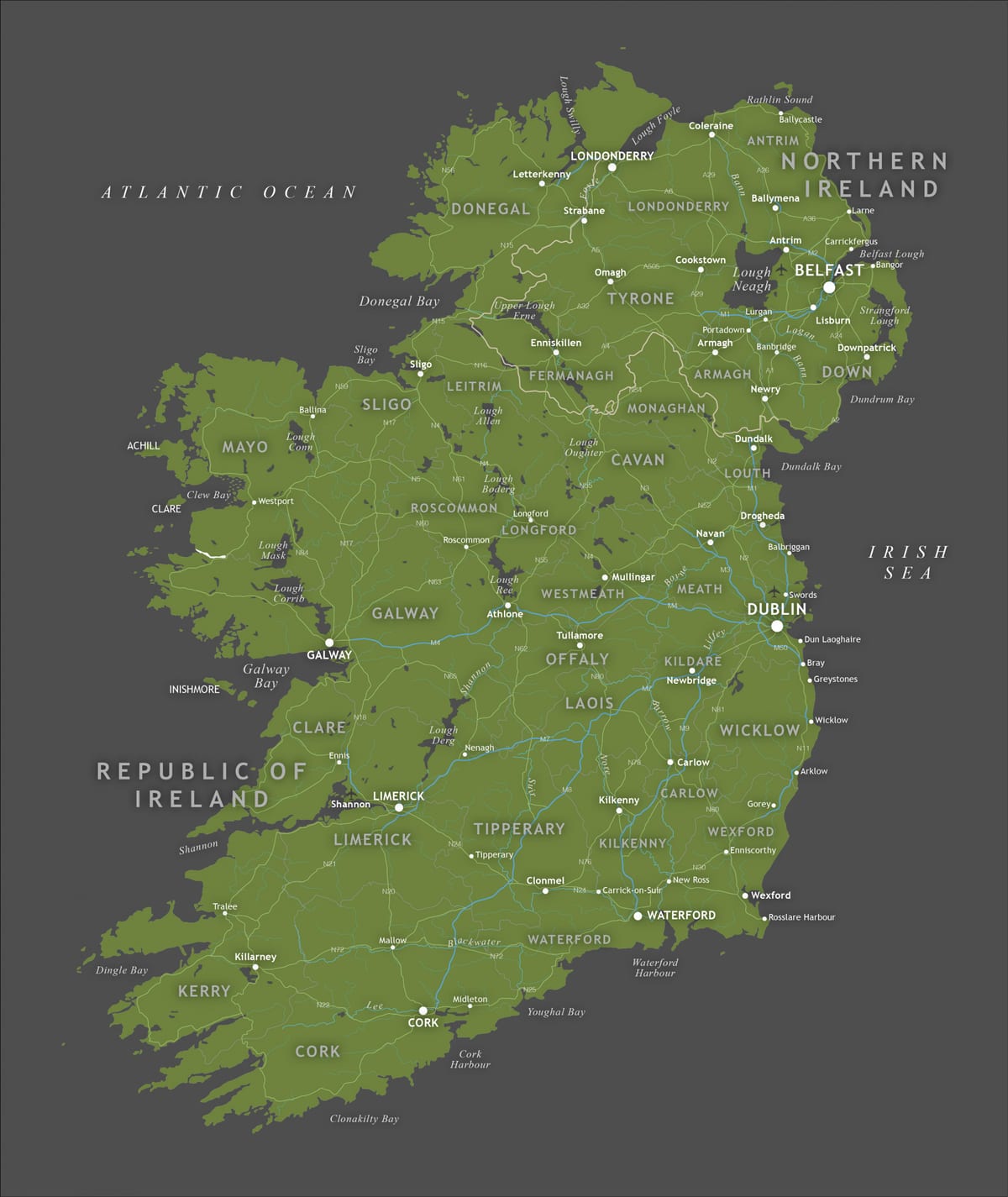 rep van ierland kaart