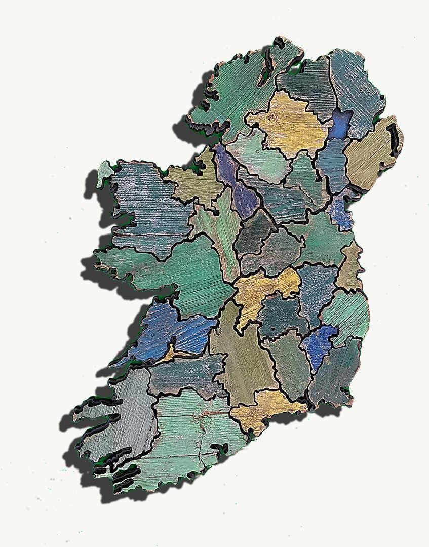 kaart van hout kaart van ierland