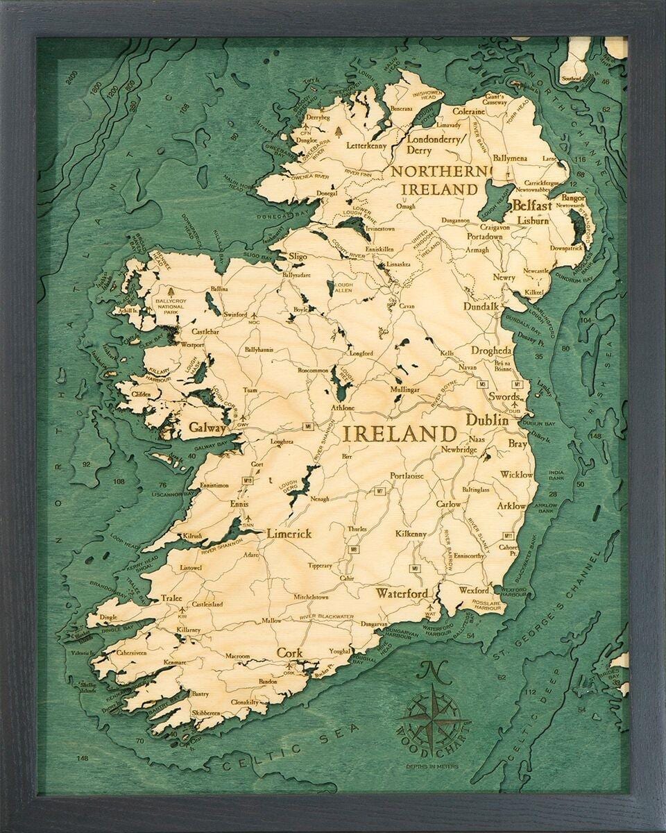 kaart van ierland kaart kuns