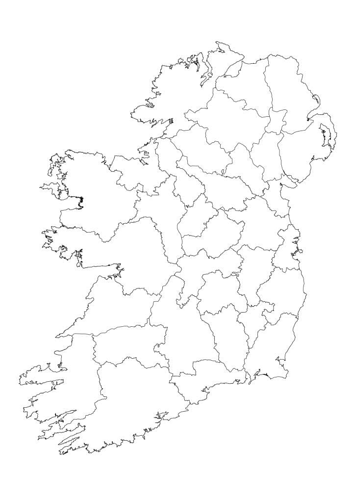 ierland kaart uiteensetting