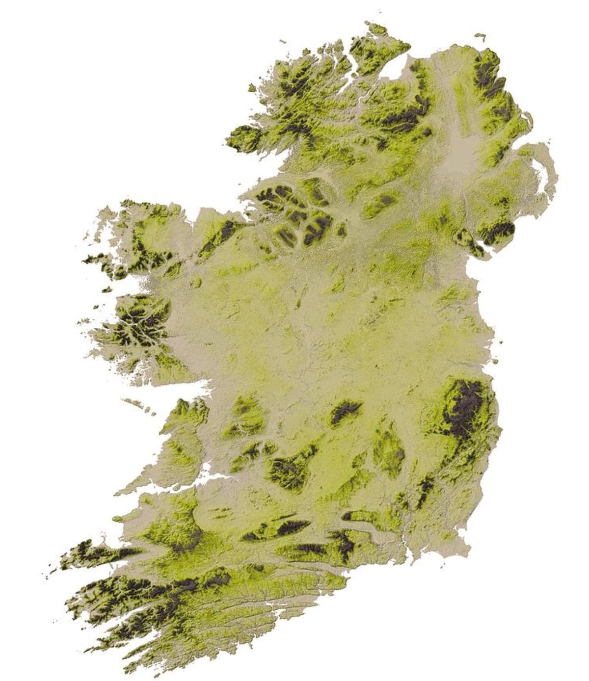 geografiese kaart van ierland