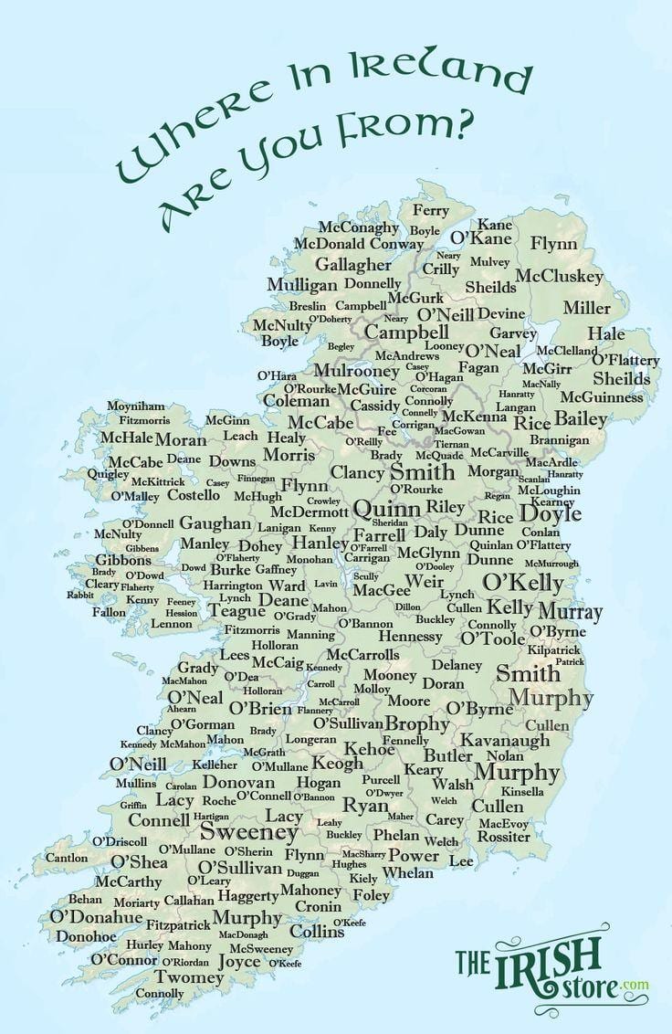 ierland naam kaart