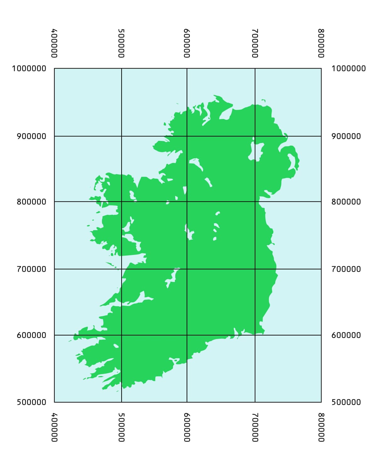 kaart van koördinate ierland