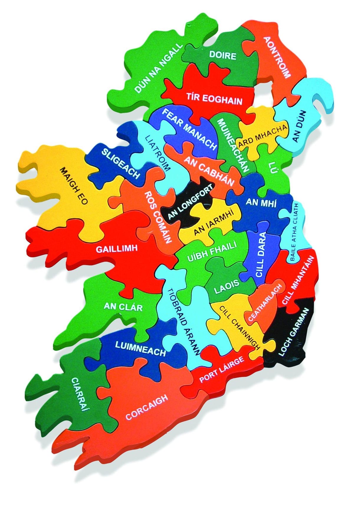 kaart van die kaart van ierland as gaeilge