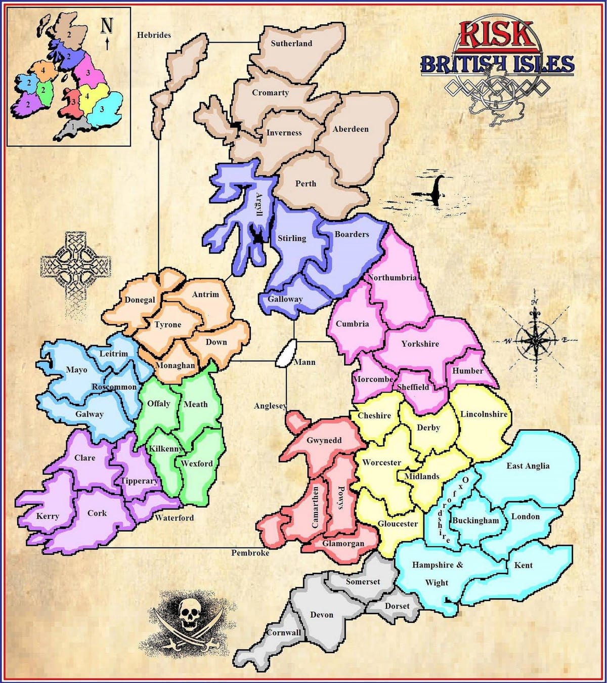 kaart van die kaart van ierland spel