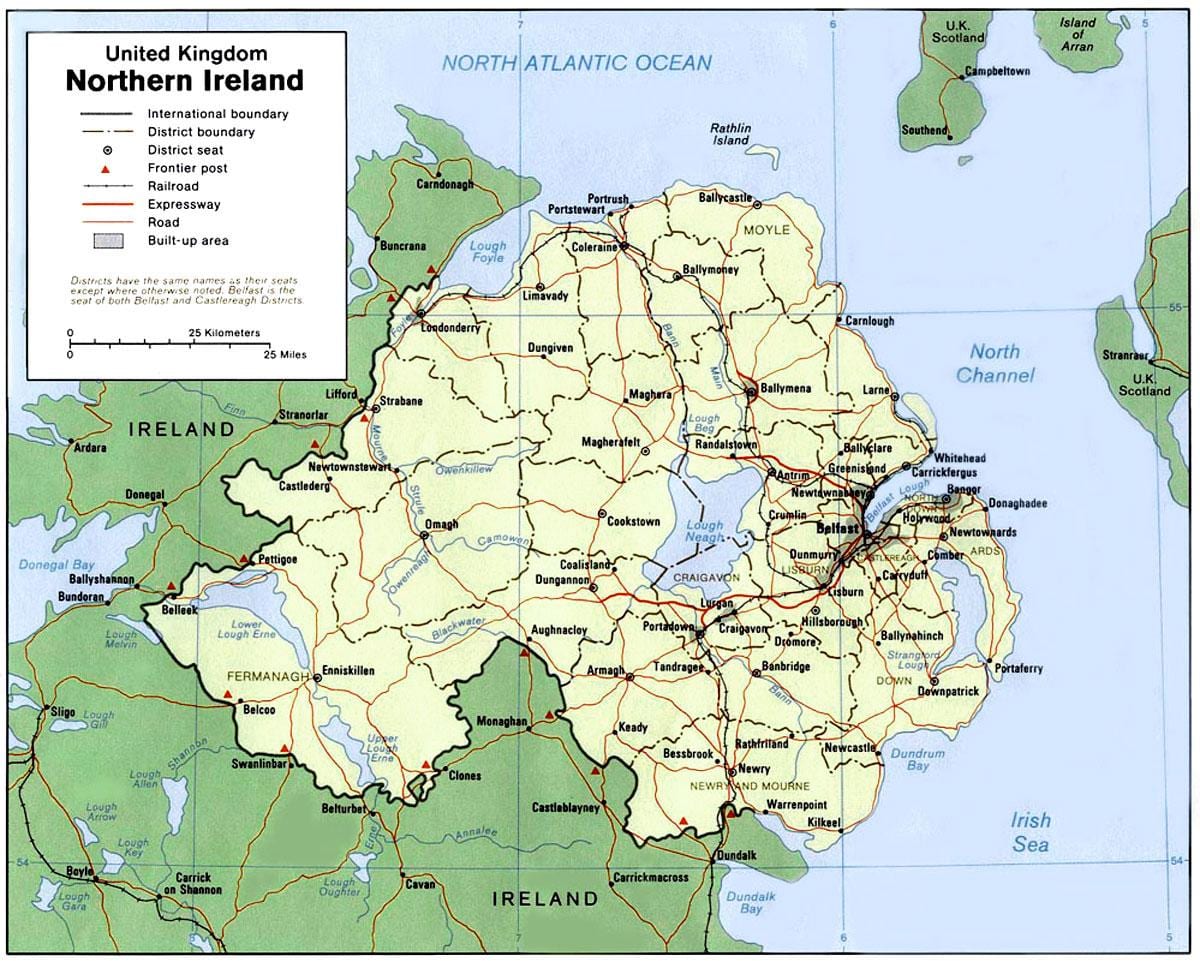 noord-ierland kaart stede