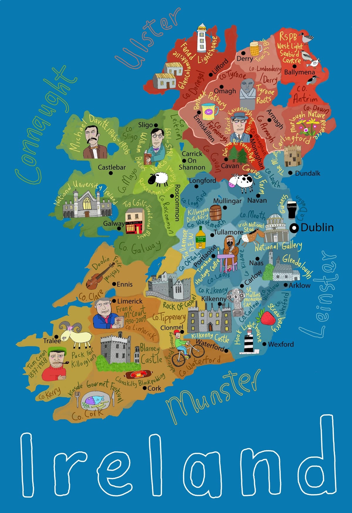 kaart van ierland vir kinders