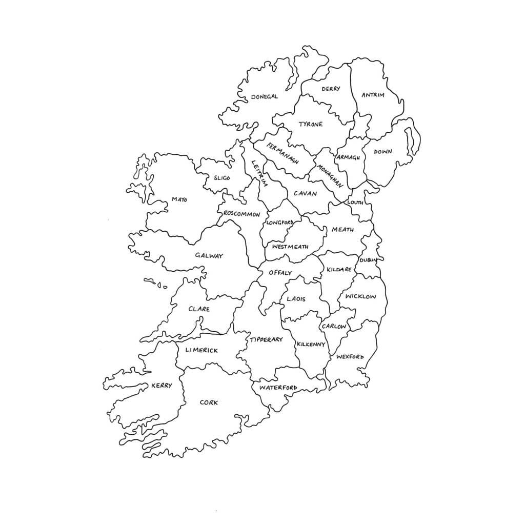 kaart van die kontoer kaart ierland