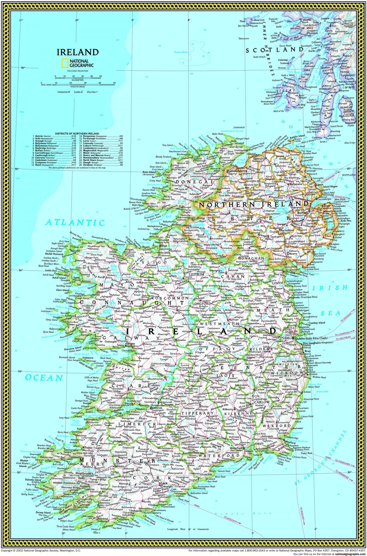 kaart van die nasionale geografiese kaart van ierland