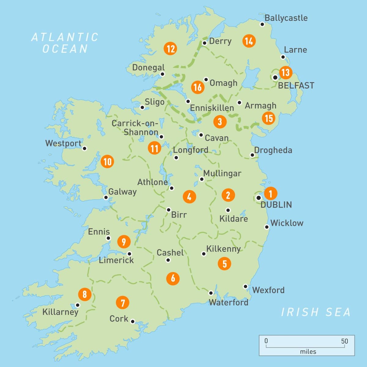 kaart van navigeer ierland