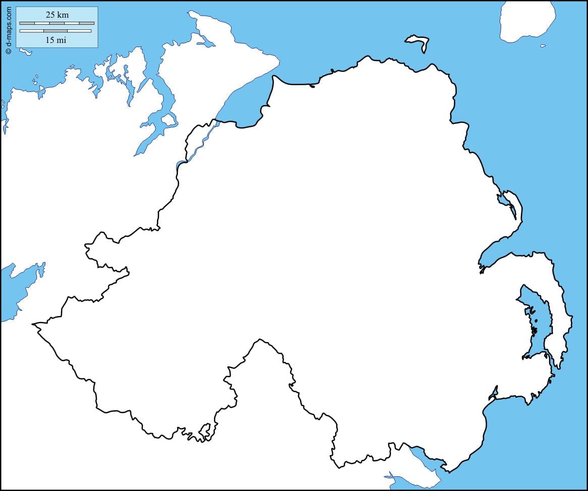 leë kaart van noord-ierland