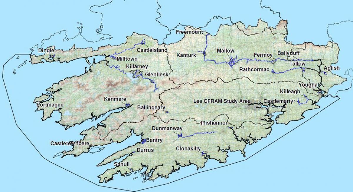gedetailleerde kaart van wes-ierland