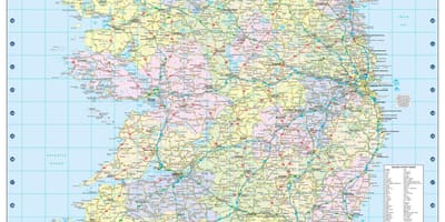 Kaart van die afstand kaart ierland