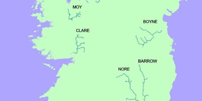Kaart van blackwater rivier ierland
