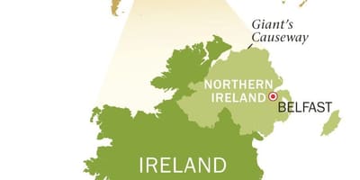 Kaart van die emerald isle ierland