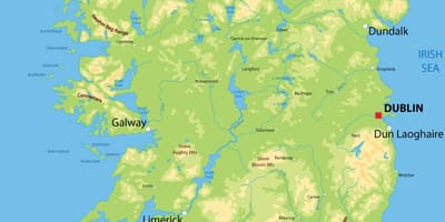 Verligting kaart van ierland