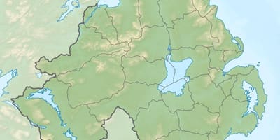 Kaart van die fisiese kaart van noord-ierland