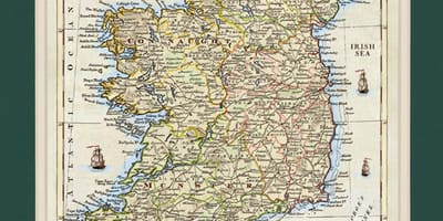 Kaart van die geraamde kaart van ierland