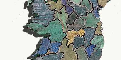 Kaart van hout kaart van ierland