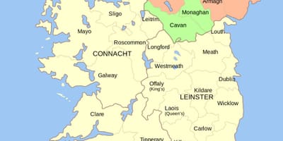 Kaart van ierland landmerke