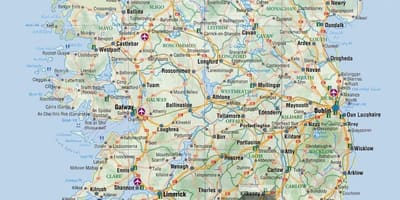 Ierland reis kaart
