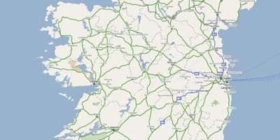 Kaart van ierland snelweg