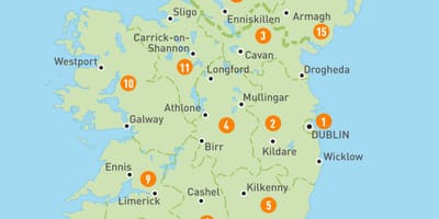 Kaart van ierland streke 