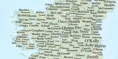 Ierland naam kaart