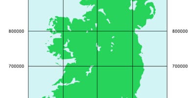 Kaart van koördinate ierland