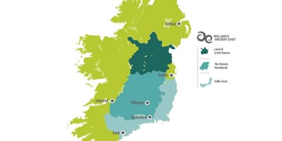 Kaart van die kaart van ierland ooskus