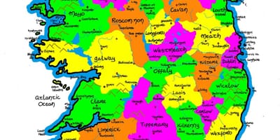 Kaart van ierland vir primêre skool