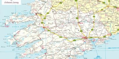 Kaart van die kaart van noord-weste van ierland