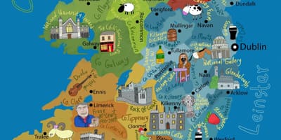 Kaart van ierland vir kinders
