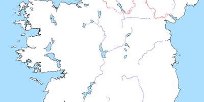 Kaart van die leë kaart van ierland met riviere