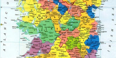 Groot muur kaart van ierland
