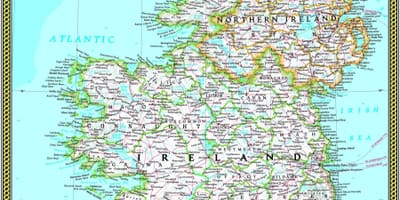 Kaart van die nasionale geografiese kaart van ierland