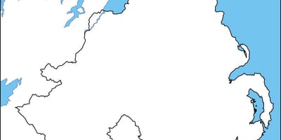 Leë kaart van noord-ierland