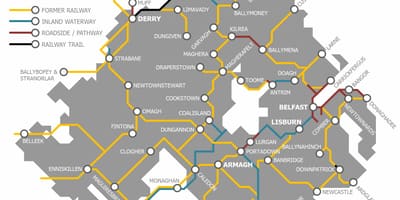 Noord-ierland trein kaart