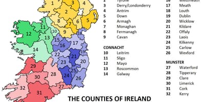 Kaart van ierland wat provinsies