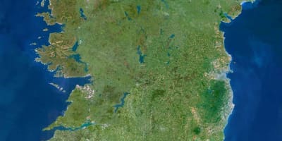 Kaart van die satelliet kaart van ierland