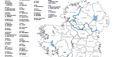 Die beste strande in ierland kaart
