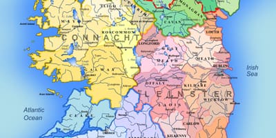 Ierland kaart van die toerisme-aantreklikhede