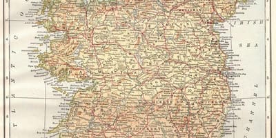 Ierland vintage kaart